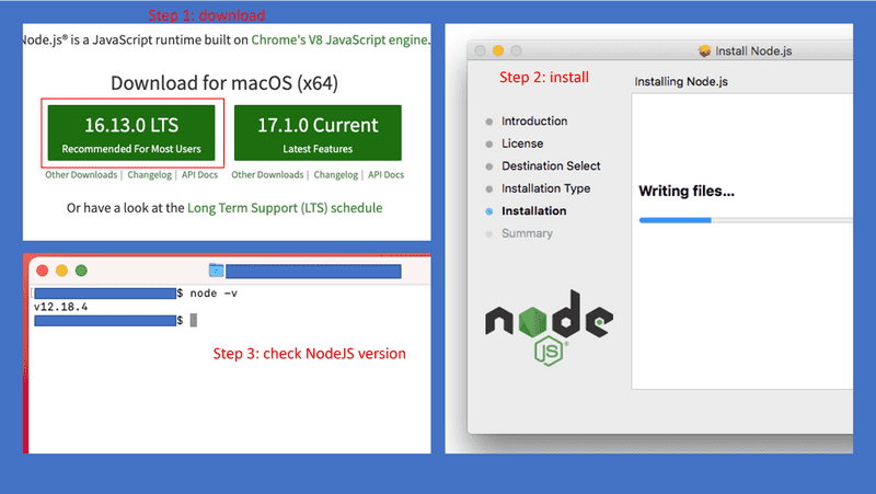 Download, cài đặt, kiểm tra cài đặt NodeJS thành công trên Mac